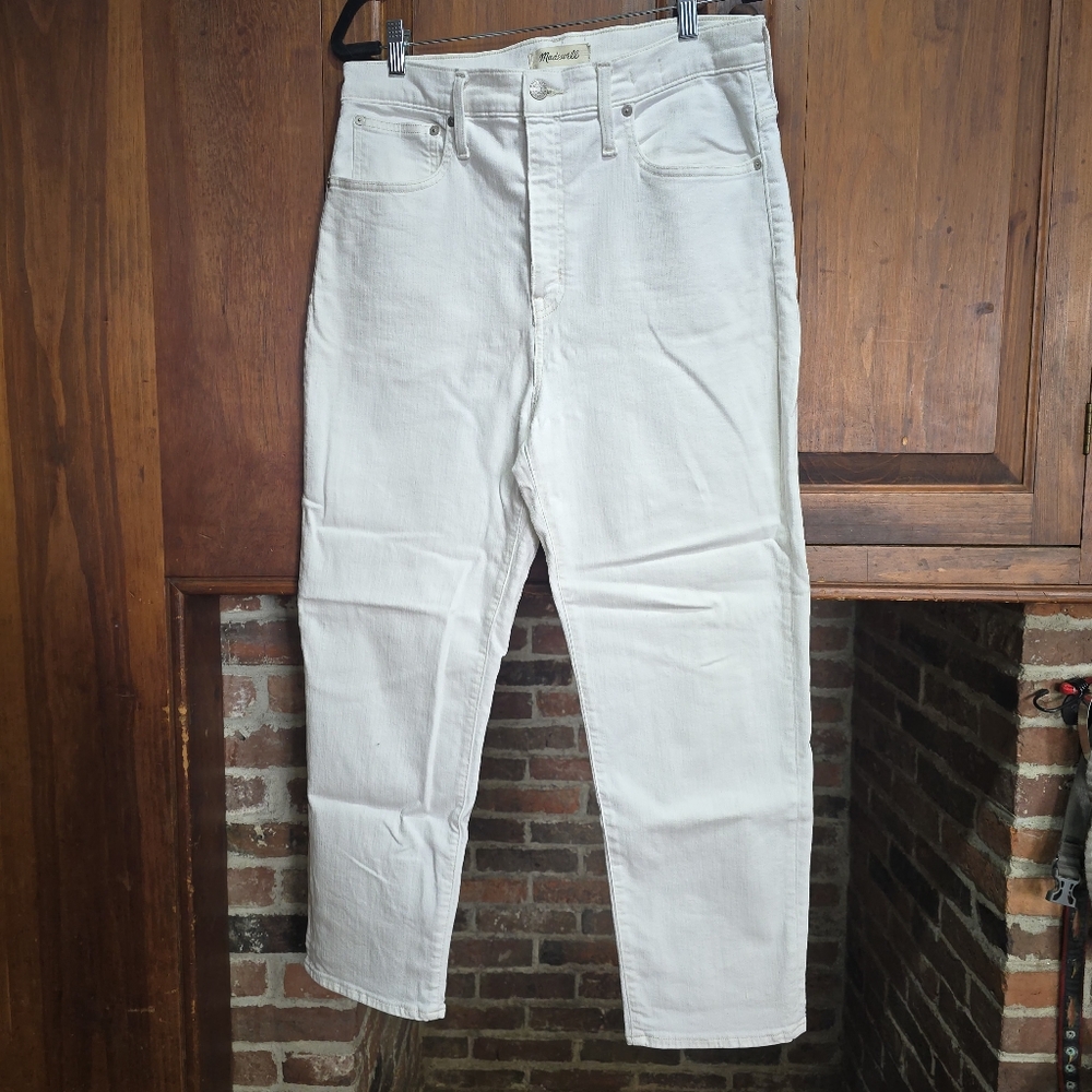 Madewell Classic Straight Tile White Jeans - 31